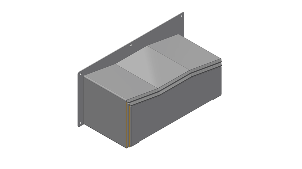 Flat Double Right Slant Cover_Retracted_Top Left Isometric_Shaded_Large_Feathered