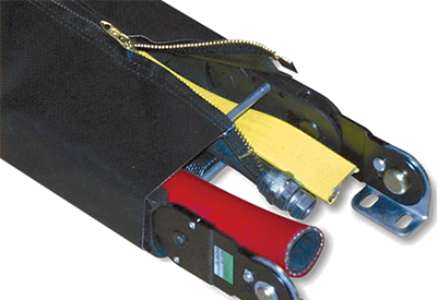 Cable/Hose Sleeves are one of Dynatect's cable carrier accessory options.