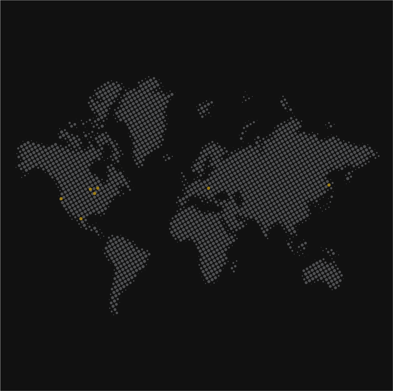 A map on a black background