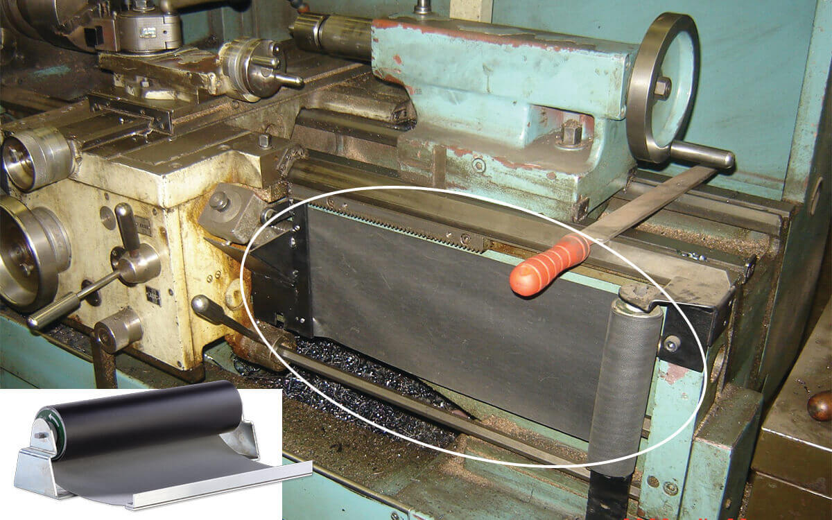 Shade Roller on Lathe